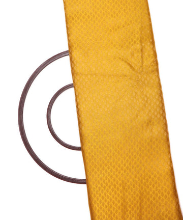 yellow floral pattern brocade silk fabric 1